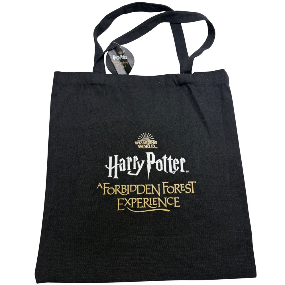 Harry Potter Forbidden Forest Experience Patronus Stag Black Canvas Tote Bag NWT